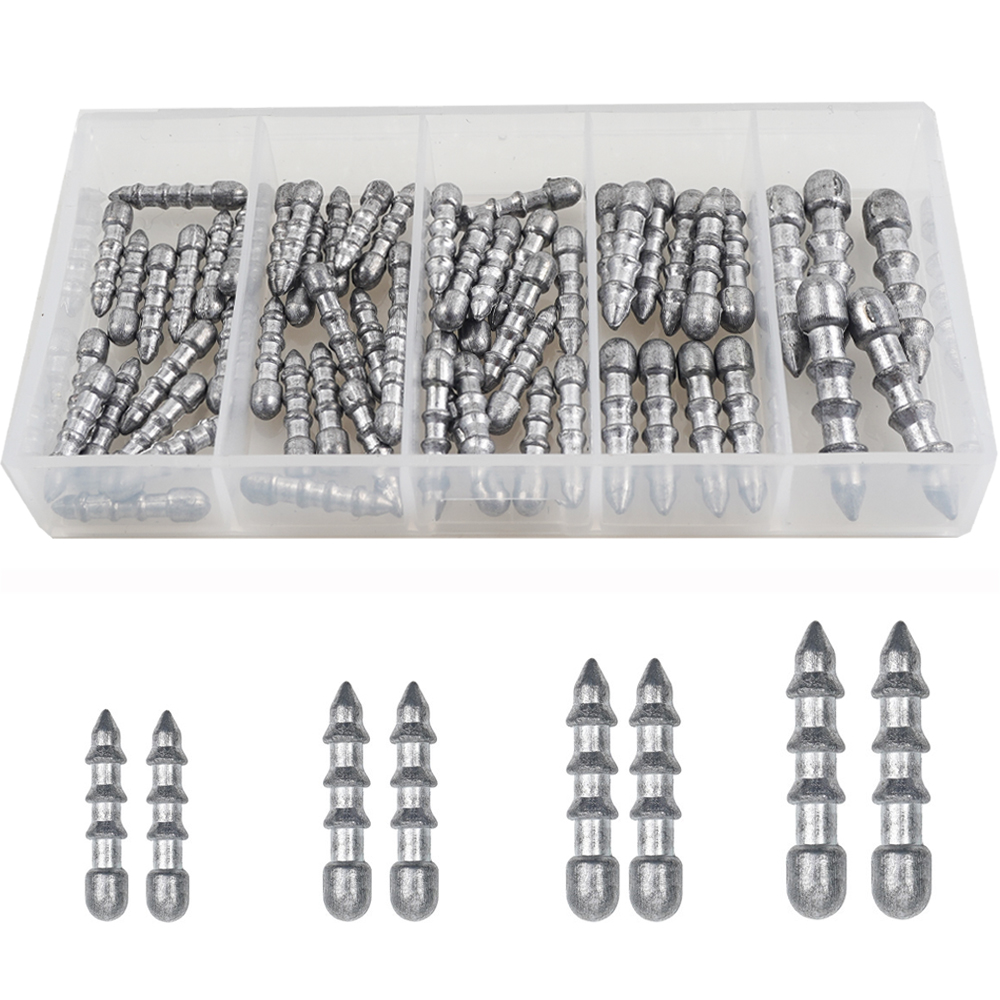 Bass Fishing Lure - 60 Stuks Nagelgewichten Wormvissen Zinkers Invoegen