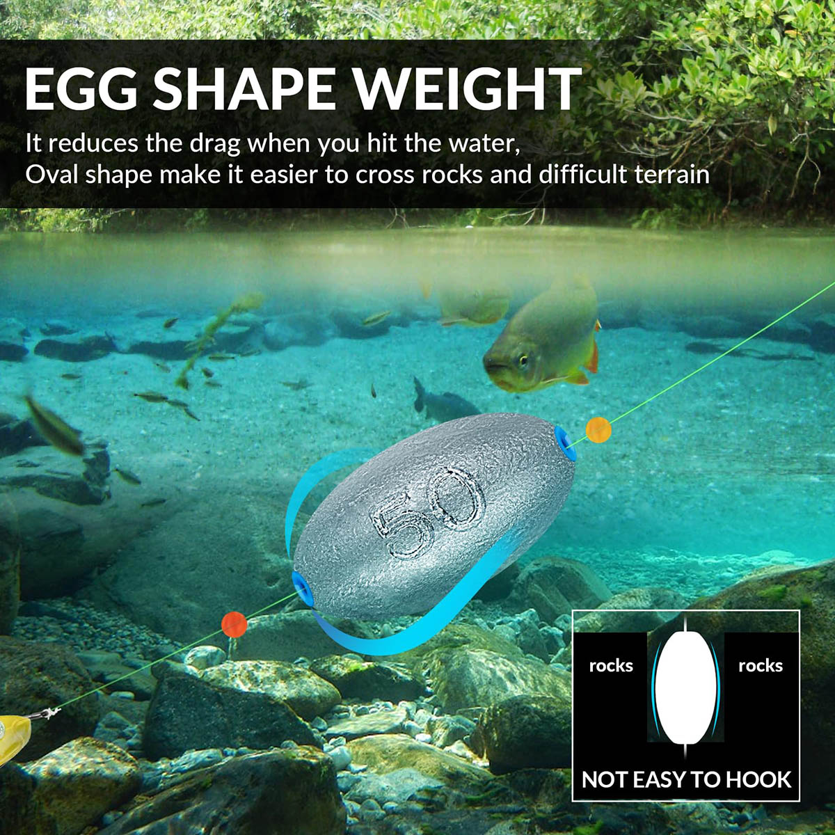 Ei-vormige loodgewichten assor - Bass Fishing Lure recensie en prijs