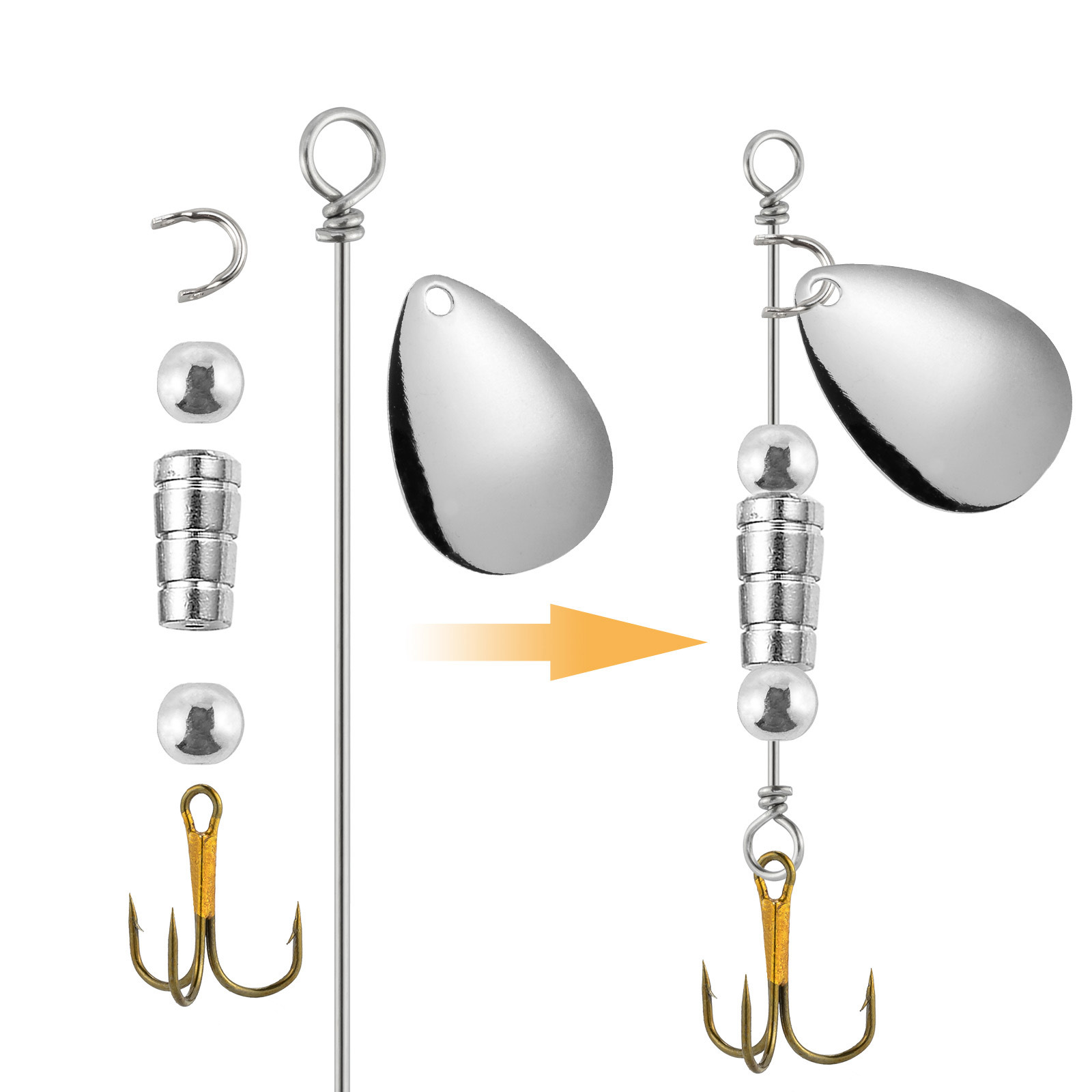 90 stuks spinnerbait-schacht d - Bass Fishing Lure recensie en prijs